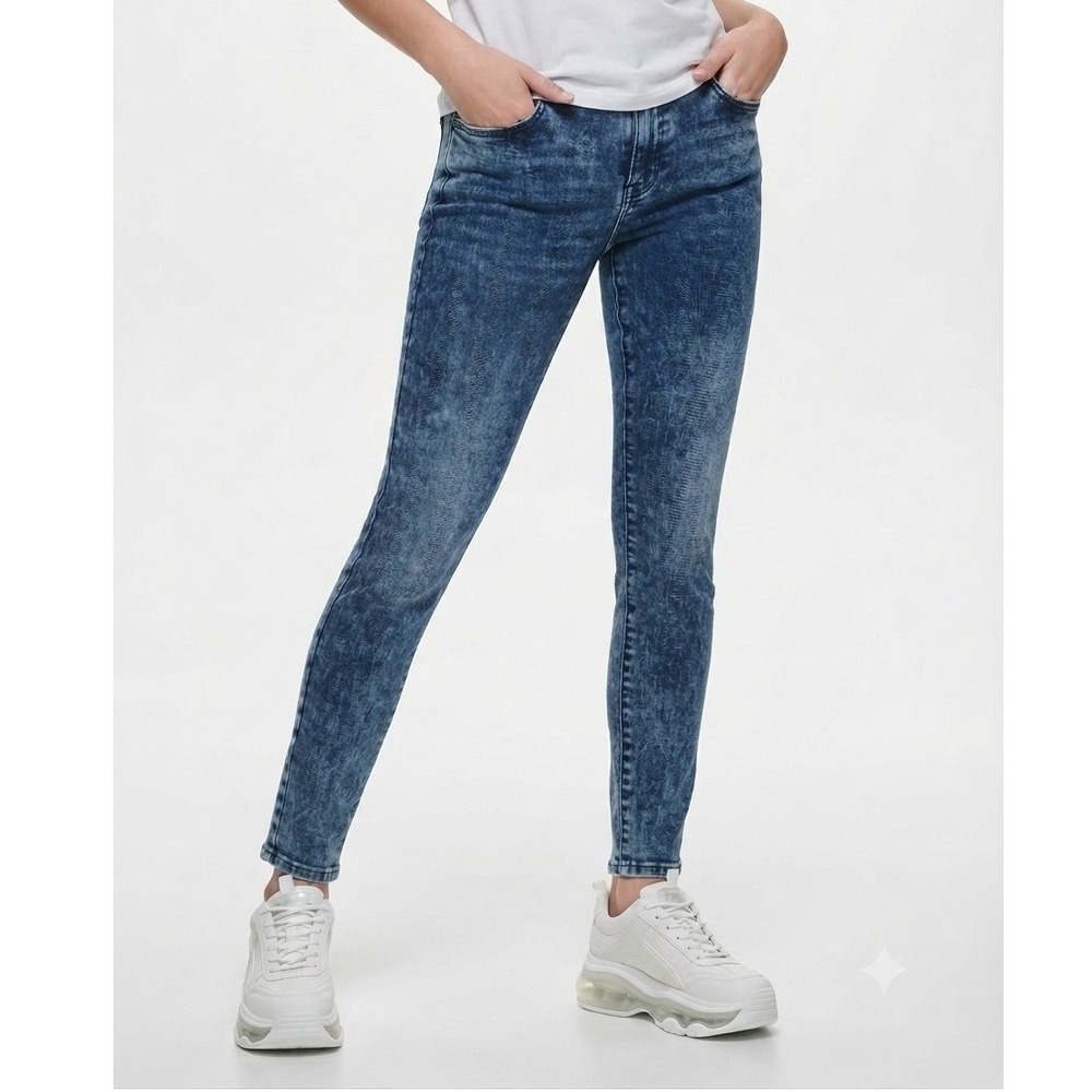 DKNY Jeans Skinny Jeans Acid Wash Streetwear Grunge Y2K Stretch Denim Size 2
